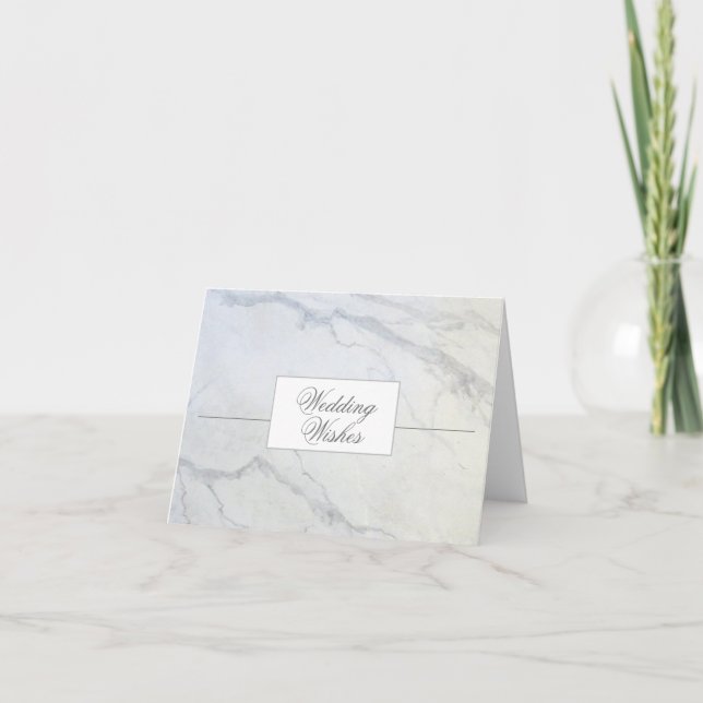 Modern Gray and White Marble Wedding Card (Front)