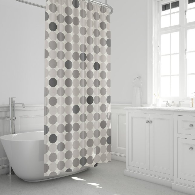 Modern Gray Geometric Circles Guest Wow Decor Shower Curtain (Creator Uploaded)