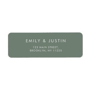 Modern Gray Green Wedding Address
