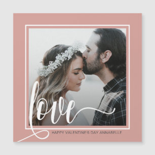 Modern Gray Love Script Photo Valentine's Day