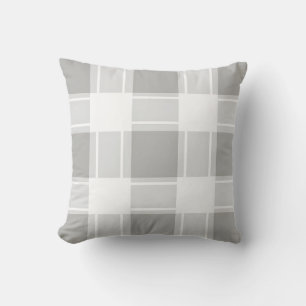 Modern Gray Tone Plaid Pattern Cushion