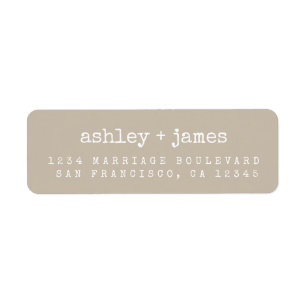Modern Gray Wedding Return Address Label