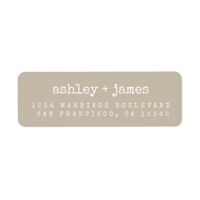Modern Gray Wedding Return Address Label (Front)