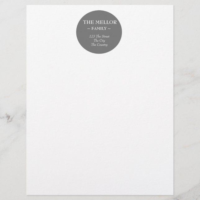 Modern Gray White Editable Personalized Custom Letterhead (Front)