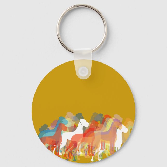 Modern Great Dane Group Key Ring (Front)