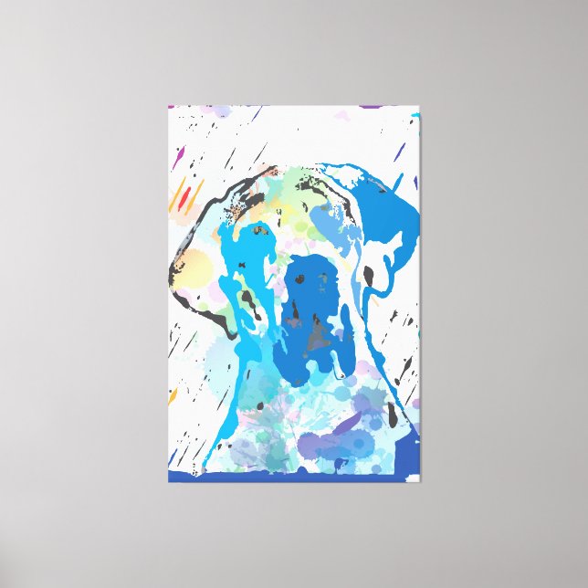 Modern Great Dane Linocut Canvas Print (Front)