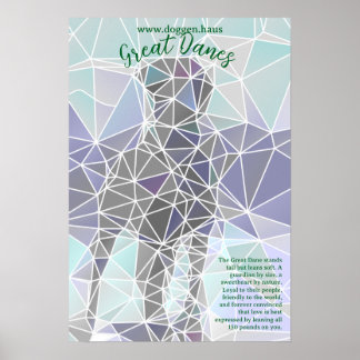 Modern Great Dane Poster green