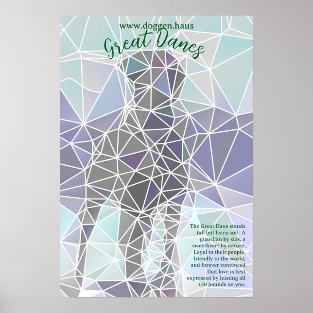 Modern Great Dane Poster green  (Front)
