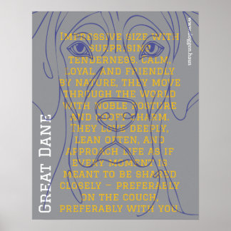 Modern Great Dane Poster green