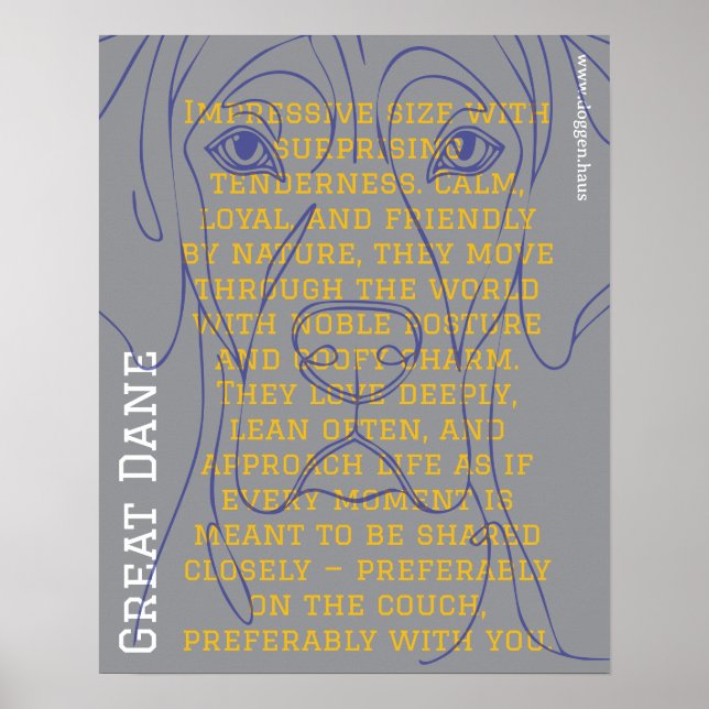Modern Great Dane Poster green  (Front)