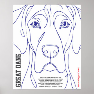 Modern Great Dane Poster green 