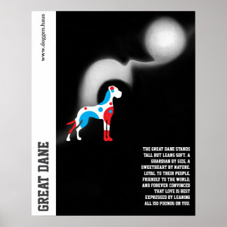 Modern Great Dane Poster green