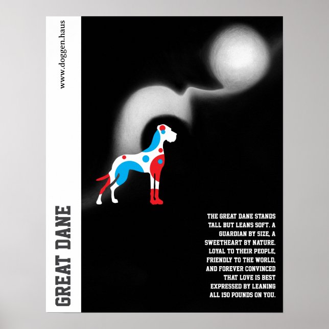 Modern Great Dane Poster green  (Front)