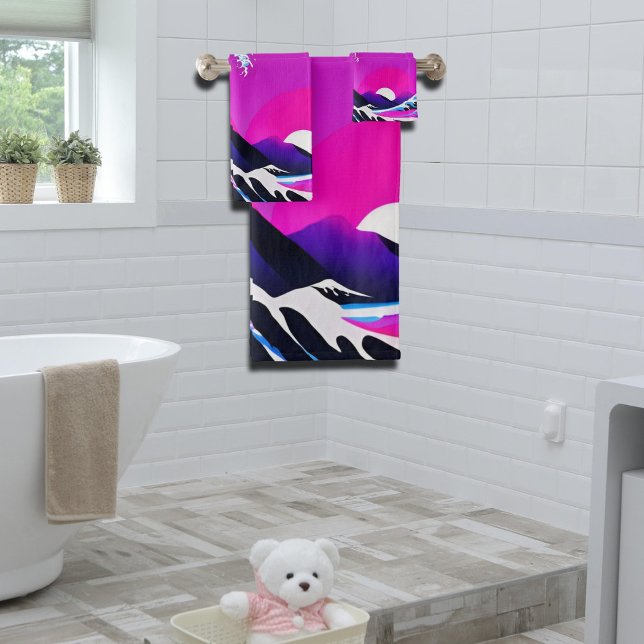 modern great wave bath towel set (Creator Uploaded)