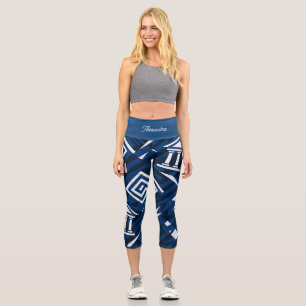 Modern Greek Geometry Activewear   Women's Perform Capri Leggings