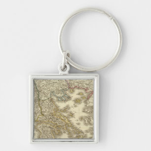 Modern Greek Islands, Albania, Macedonia Key Ring