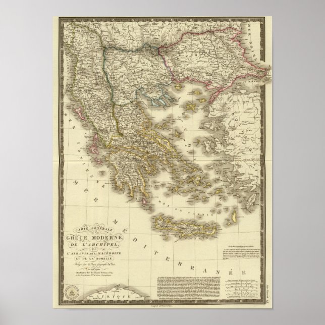 Modern Greek Islands, Albania, Macedonia Poster (Front)