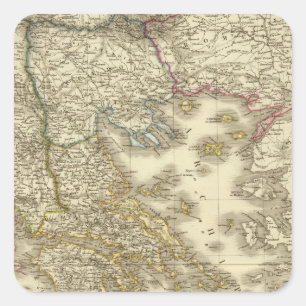 Modern Greek Islands, Albania, Macedonia Square Sticker
