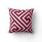 Modern Greek Key Pattern in Cranberry and White