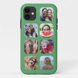 modern green 7 Photo Collage Template  Case-Mate iPhone Case