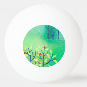 Modern Green Abstract Landscape Ping Pong Ball