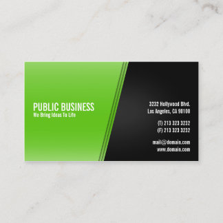 Modern Green and Black Business Card