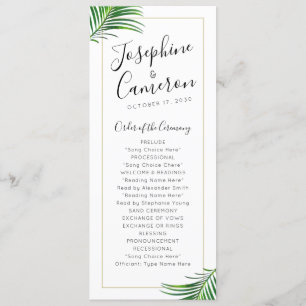 Modern Green and Gold Tropical Palm Leaf Border Programme