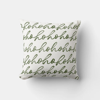 Modern Green and white Christmas Script Pattern  Cushion