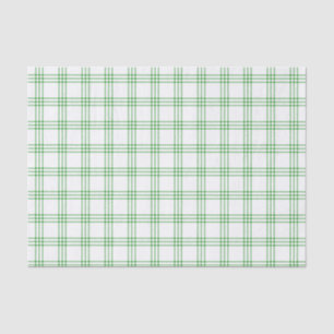 Modern Green and White Plaid Tissue Paper