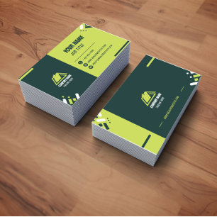 Modern Green and White Professional Business Card