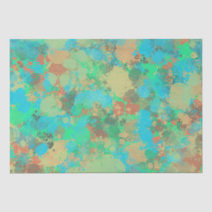 Modern Green and Yellow Drops Abstract Design Tissue Paper