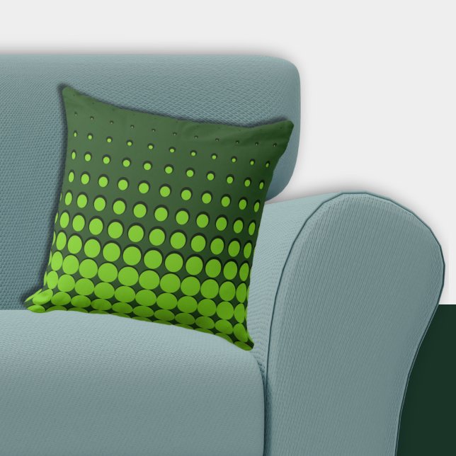 Modern Green Ascending Halftones Cushion (Modern Green Ascending Halftones Throw Pillow)
