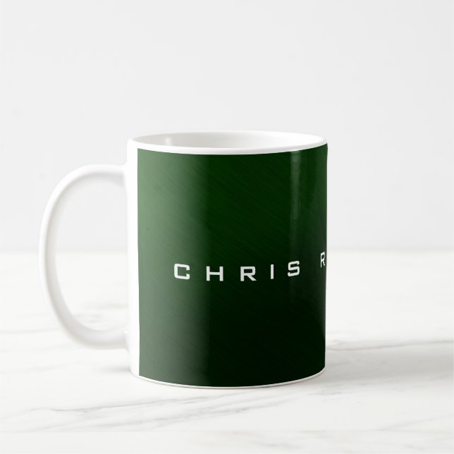 Modern Green Attractive Charming Your Name Coffee Mug (Left)