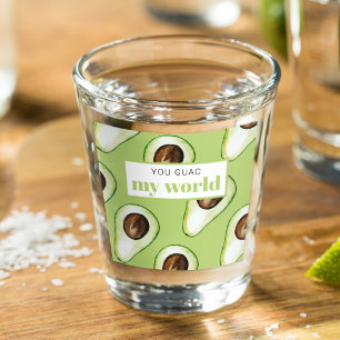 Modern Green Avocado Fun Quote Shot Glass