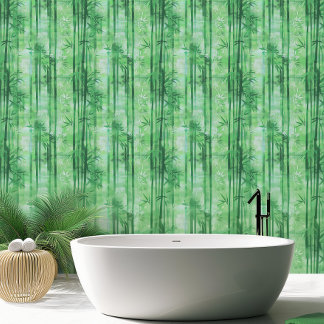 Modern Green Bamboo 2'x10' Roll Wallpaper