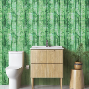 Modern Green Bamboo Shoots 2'x10' Roll Wallpaper