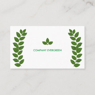 Modern Green Bay Leaves on White Business Card