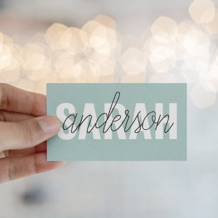 Modern Green Beauty Personalised You Name Business Card