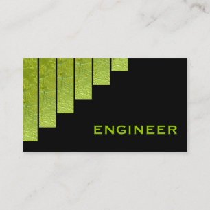 Modern green, black vertical stripes engineer business card