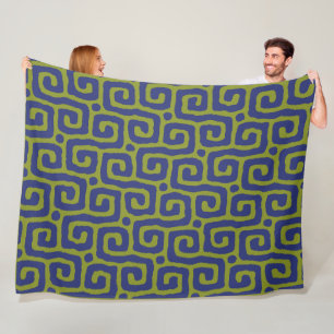 modern Green &blue Abstract pattern Fleece Blanket
