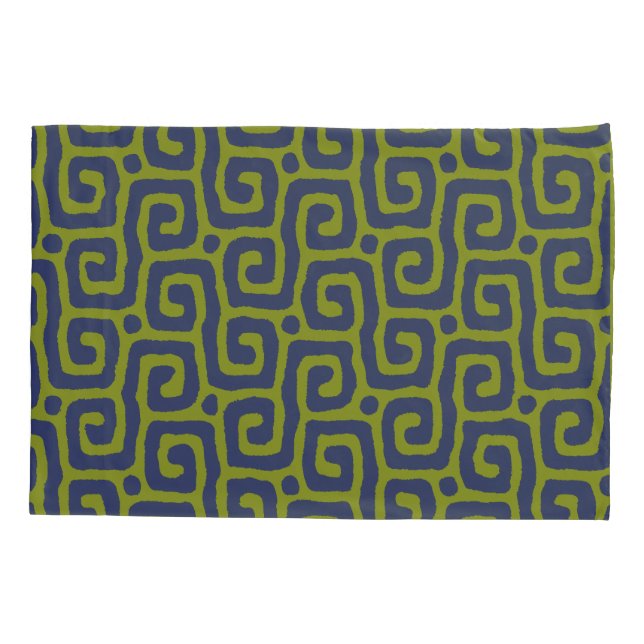 modern Green &blue Abstract pattern Pillowcase (Back)