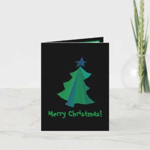Modern Green Blue Black Christmas Tree Card