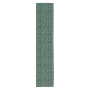 Modern Green Blue Geometric Pattern Short Table Runner