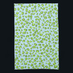 Modern Green Blue Leopard Pattern Animal Print Tea Towel<br><div class="desc">Decorate your kitchen with this cool towel. Makes a great housewarming,  birthday  or wedding gift! 
You can customise it and add text too.
Check my shop for lots more colours and patterns!</div>