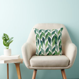 Modern Green Bohemian Nature Cushion