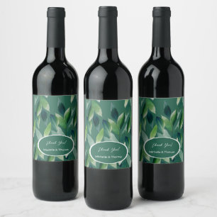 Modern Green Bohemian Nature Wine Label