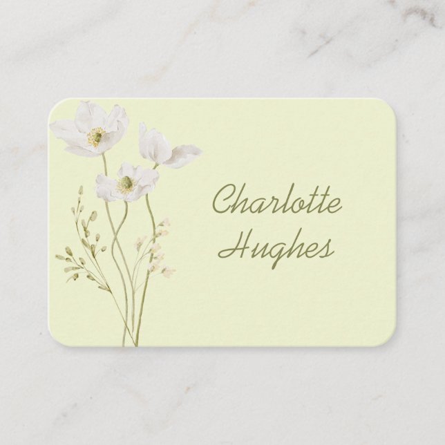 Modern Green Botanical Wedding Place Card (Front)