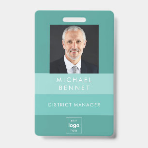 Modern Green Business Photo ID Badge