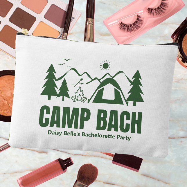 Modern Green Camp Bachelorette Weekend Accessory Pouch (Creator Uploaded)