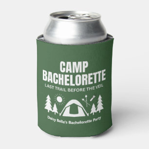 Modern Green Camp Bachelorette Weekend Can Cooler